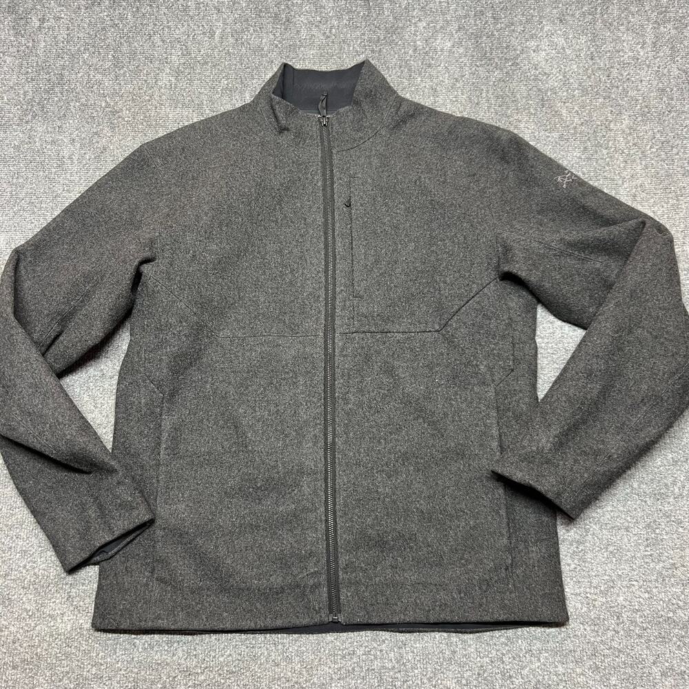 Arc'teryx Diplomat Jacket Mens Large Gray Full Zip Fleece Wool